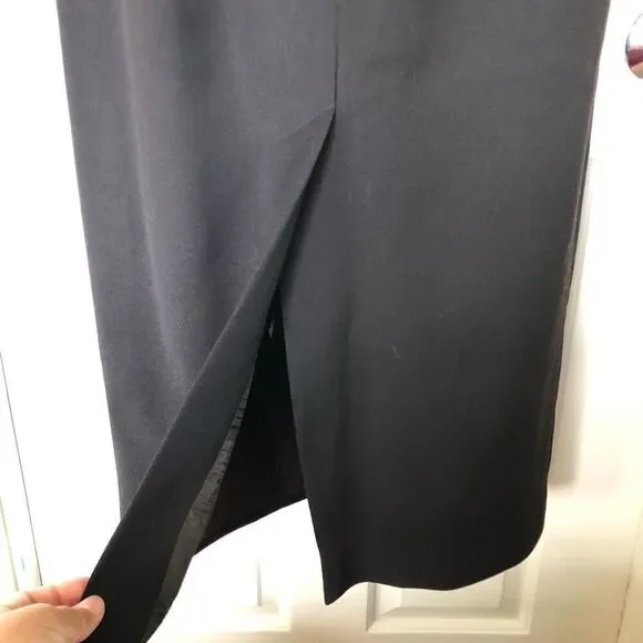 Dana Buchman Dark Brown Long Wool Maxi Skirt